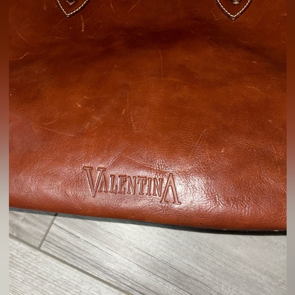 Valentina Womens Brown  Leather Shoulder Bag Purse  Handbag Brown Strap - Picture 2 of 10